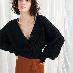 Other Stories cropped cardigan, navy xs